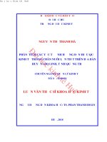 Phân tích các yếu tố ảnh hưởng đến hiệu quả kinh tế trong chăn nuôi lợn thịt trên địa bàn huyện gio linh, tỉnh quảng trị 