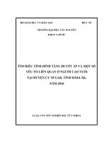 tìm hiểu tình hình tăng huyết áp và một số yếu tố liên quan ở người cao tuổi tại huyện cư mgar, tỉnh đăklăk, năm 2010 
