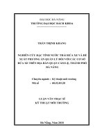 Nghiên cứu đặc tính nước thải rửa xe và đề xuất phương án quản lý đối với các cơ sở rửa xe trên địa bàn quận cẩm lệ, thành phố đà nẵng