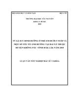 tỷ lệ suy dinh dưỡng ở trẻ em dưới 5 tuổi và một số yếu tố ảnh hưởng tại hai xã thuộc huyện krông pắc  tỉnh đắk lắk nãm 2010