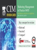 CIM revision cards marketing management in practice by john williams 