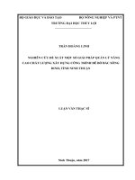 Nghiên cứu đề xuất một số giải pháp quản lý nâng cao chất lượng xây dựng công trình đê bờ bắc dông Dinh, tỉnh Ninh Thuận