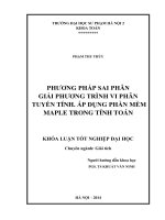 Phương pháp sai phân giải phương trình vi phân tuyến tính  áp dụng phần mềm maple trong tính toán