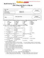 bo de thi hoc ky 1 mon tieng anh lop 6 co dap an