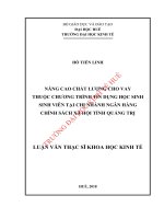 Nâng cao chất lượng cho vay thuộc chương trình tín dụng học sinh sinh viên tại chi nhánh ngân hàng chính sách xã hội tỉnh quảng trị 