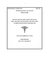 kết quả ban đầu phẩu thuật nội soi sau phúc mạc điều trị sỏi đường tiết niệu trên tại bệnh viện đa khoa tỉnh đắk lắk 