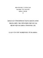 khảo sát tình hình sử dụng kháng sinh trong điều trị viêm phổi trẻ em tại bệnh viện đa khoa tỉnh đăk lăk 
