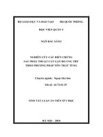 Nghiên cứu các biến chứng sau phẫu thuật cắt gan do ung thư theo phương pháp tôn thất tùng tt
