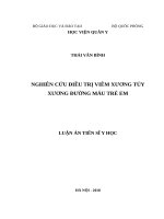 Nghiên cứu điều trị viêm xương tủy xương đường máu trẻ em (FULL TEXT)