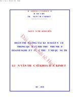 Hoàn thiện công tác kiểm soát nội bộ trong quản lý thu thuế thu nhập doanh nghiệp tại cục thuế tỉnh quảng trị 