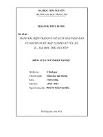 Đánh giá hiện trạng và đề xuất giải pháp bảo vệ nguồn nước mặt tại khu kí túc xá k   đại học thái nguyên 