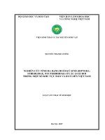 Nghiên cứu tính đa dạng ruồi ký sinh (Diptera Streblidae, Nycteribiidae) ở các loài Dơi trong một số khu vực đảo và đất liền Việt Nam (Luận văn thạc sĩ)