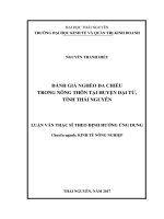 Đánh giá nghèo đa chiều trong nông thôn tại huyện Đại Từ, tỉnh Thái Nguyên (Luận văn thạc sĩ)