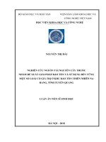 Nghiên cứu tài nguyên cây thuốc nhằm đề xuất giải pháp bảo tồn và sử dụng bền vững một số loài có giá trị ở khu bảo tồn thiên nhiên Na Hang, tỉnh Tuyên Quang
