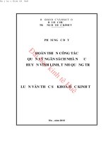 Hoàn thiện công tác quản lý ngân sách nhà nước ở huyện vĩnh linh, tỉnh quảng trị 