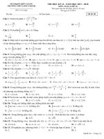 Đề thi học kỳ 2 Toán 12 năm 2017–2018 trường THPT Long Thạnh – Kiên Giang