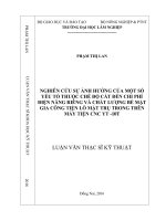 Nghiên cứu sự ảnh hưởng của một số yếu tố thuộc chế độ cắt đến chi phí điện năng riêng và chất lượng bề mặt gia công tiện lỗ mặt trụ trong trên máy tiện CNC YT 10t 