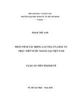 Phân tích tác động lan tỏa của đầu tư trực tiếp nước ngoài tại Việt Nam