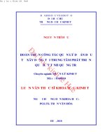 Hoàn thiện công tác quản lý dự án đầu tư xây dựng tại trung tâm phát triển quỹ đất tỉnh quảng trị 