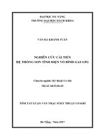 Nghiên cứu cải tiến hệ thống sơn tĩnh điện vỏ bình gas LPS