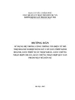 HƯỚNG DẪN SỬ DỤNG HỆ THỐNG CỔNG THÔNG TIN ĐIỆN TỬ HỖ TRỢ DOANH NGHIỆP ĐĂNG KÝ CẤP GIẤY PHÉP KINH DOANH, GIẤY PHÉP XUẤT NHẬP KHẨU, GIẤY CHỨNG NHẬN HỢP CHUẨN