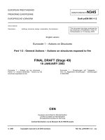 Design of masonry structures Eurocode 1 Part 1,2 - prEN 1991-1-2-2002