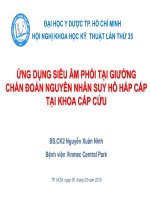 ỨNG DỤNG SIÊU ÂM PHỔI TẠI GIƯỜNG CHẨN ĐOÁN NGUYÊN NHÂN SUY HÔ HẤP CẤP TẠI KHOA CẤP CỨU