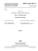 Design of masonry structures Eurocode 3 Part 1,2 - PrEN 1993-1-2-2002