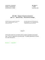 Design of masonry structures Eurocode 6 Part 1,2 - prEN 1996-1-2-2000