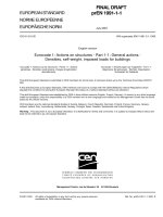 Design of masonry structures Eurocode 1 Part 1,1  prEN 1991-1-1-2001