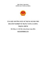 TÀI LIỆU HƯỚNG DẪN SỬ DỤNG DÀNH CHO DOANH NGHIỆP SỬ DỤNG NĂNG LƯỢNG TRỌNG ĐIỂM Hệ thống cơ sở dữ liệu năng lượng trọng điểm