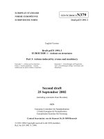 Design of masonry structures Eurocode 1 Part 3 - prEN 1991-3-2002