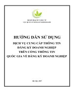 HƯỚNG DẪN SỬ DỤNG DỊCH VỤ CUNG CẤP THÔNG TIN ĐĂNG KÝ DOANH NGHIỆP TRÊN CỔNG THÔNG TIN QUỐC GIA VỀ ĐĂNG KÝ DOANH NGHIỆP