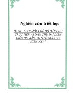 Đổi mới chế độ dân chủ trực tiếp và dân chủ đại diện trên địa bàn cơ sở ở nước ta hiện nay 