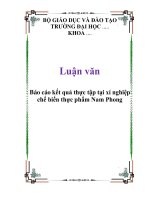 Luận văn báo cáo kết quả thực tập tại xí nghiệp chế biến thực phẩm nam phong 