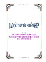 Luận văn kế toán thu chi ngân sách tại bệnh viện nguyển đình chiểu 