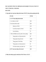 BÀI tập PHÂN TÍCH tài CHÍNH DOANH NGHIỆP PTTCDN có đáp án