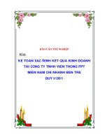 Luận văn kế toán xác định kết quả kinh doanh tại công ty viễn thông fpt miền nam chi nhánh bến tre 