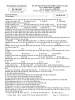 ĐỀ THI THỬ THPTQG môn SINH 2018  VÕ NGỌC MÃNH