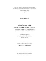 Luận văn Thạc sỹ: ĐỜI SỐNG CƯ DÂN VÙNG TỨ GIÁC LONG XUYÊN