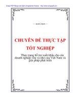 Luận văn thực trạng hỗ trợ xuất khẩu cho các doanh nghiệp vừa và nhỏ của việt nam và giải pháp phát triển 