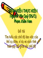 Tìm hiểu các chế độ làm việc của khí cụ điện, ví dụ và cách tính toán quy đổi giữa các chế độ 