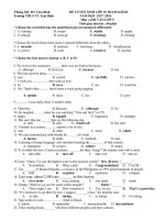 Tuyển tập các đề thi môn Tiếng Anh tuyển sinh vào lớp 10 năm 2018