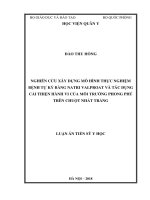 Nghiên cứu xây dựng mô hình thực nghiệm bệnh tự kỷ bằng natri valproat và tác dụng cải thiện hành vi của môi trường phong phú trên chuột nhắt trắng
