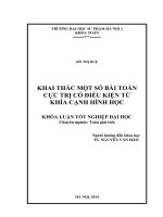 Khai thác một số bài toán cực trị có điều kiện từ khía cạnh hình học