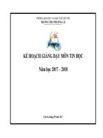 Kế hoạch giảng dạy bộ môn tin học 7 năm học 2017 2018