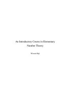 An introductory in elementary number theory 