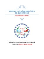 báo cáo lập trình quản lý, quản lý trang thiết bị 