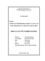 Đánh giá tình hình hoạt động và cung cấp nước sinh hoạt của nhà máy ngô sỹ liên 