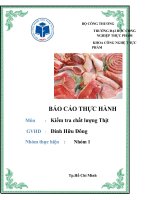 báo cáo thực hành kiểm tra chất lượng thịt 